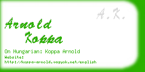 arnold koppa business card